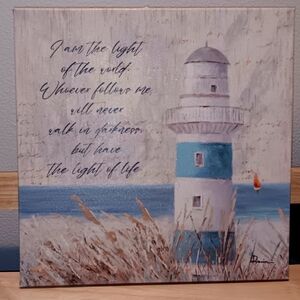 Lighthouse Canvas Art with Inspirational Quote